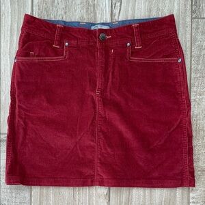 Horny Toad orange/red corduroy skirt, size 4
